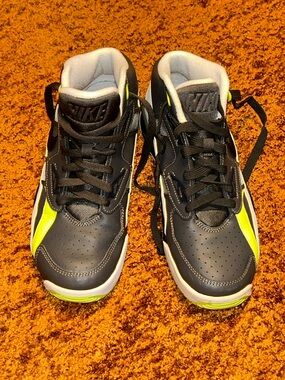 Nike Kids' Gray and Neon Yellow Mid-Top Sneakers